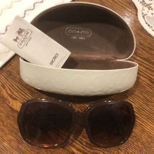 Large frame sunglasses with hard case